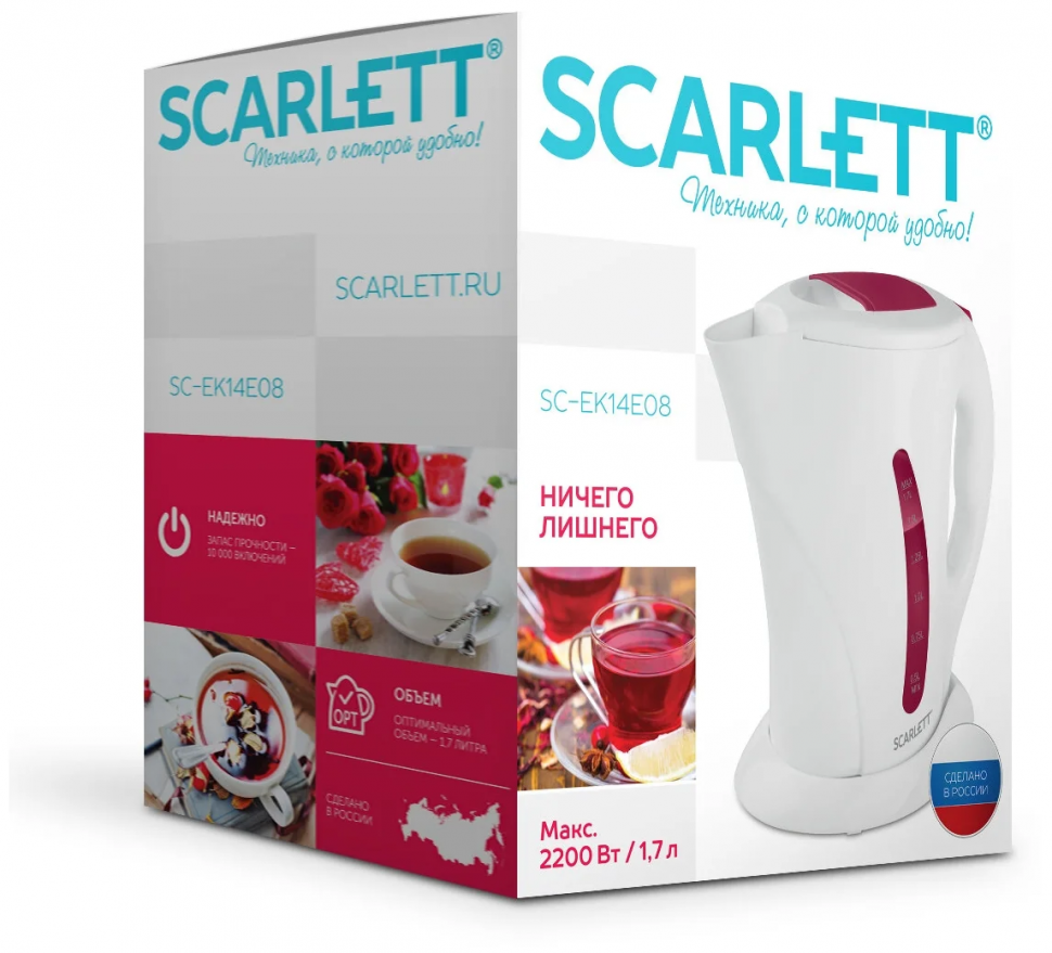 Чайник Scarlett SC-EK14E08, белый