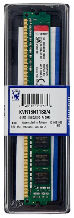 Оперативная память 4 GB 1 шт. Kingston ValueRAM KVR16N11S8/4