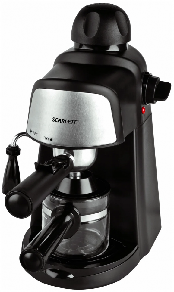 Кофеварка рожковая Scarlett SC-037, черный/серебристый