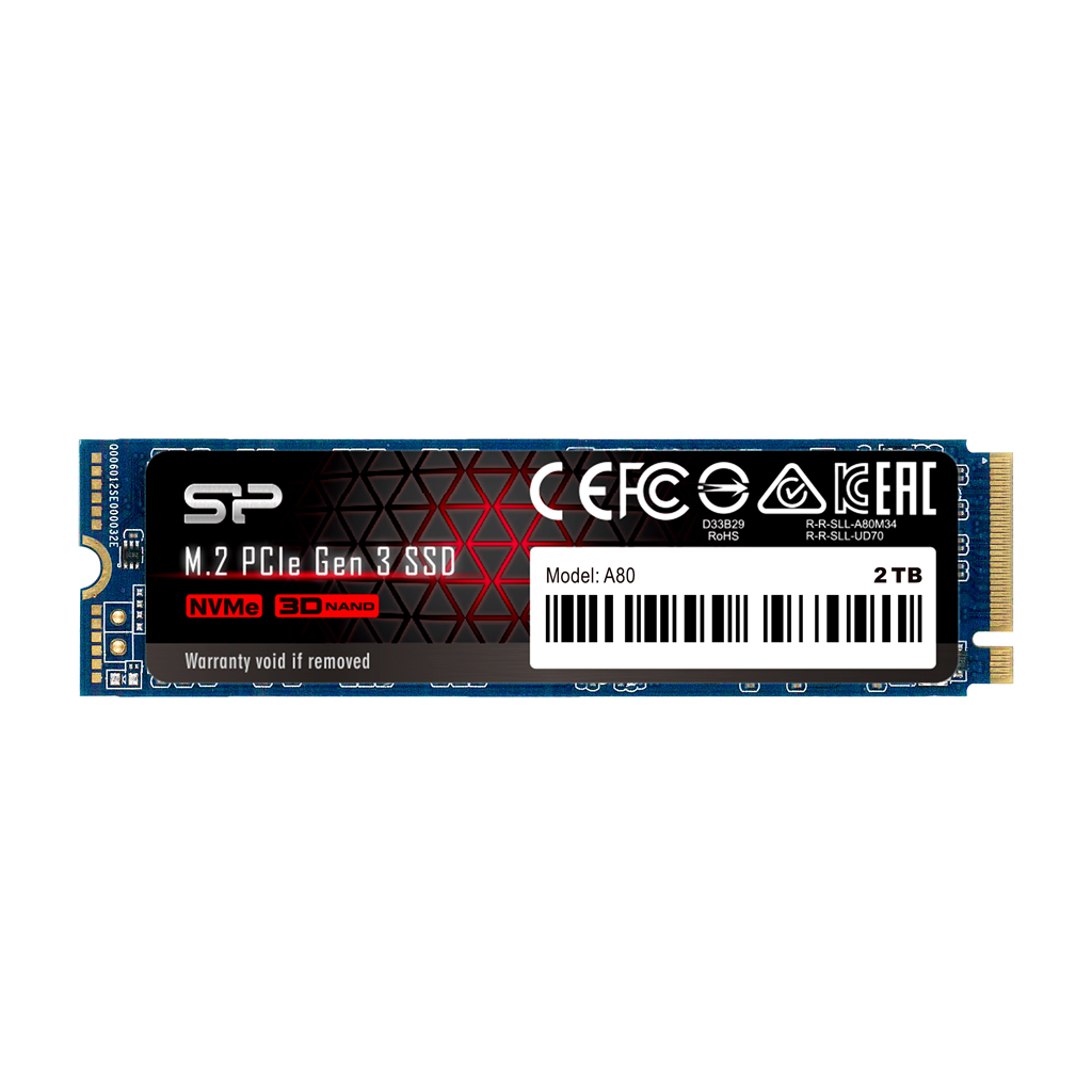 Твердотельный накопитель Silicon Power PCIe Gen3x4 P34A80 2Tb SP002TBP34A80M28