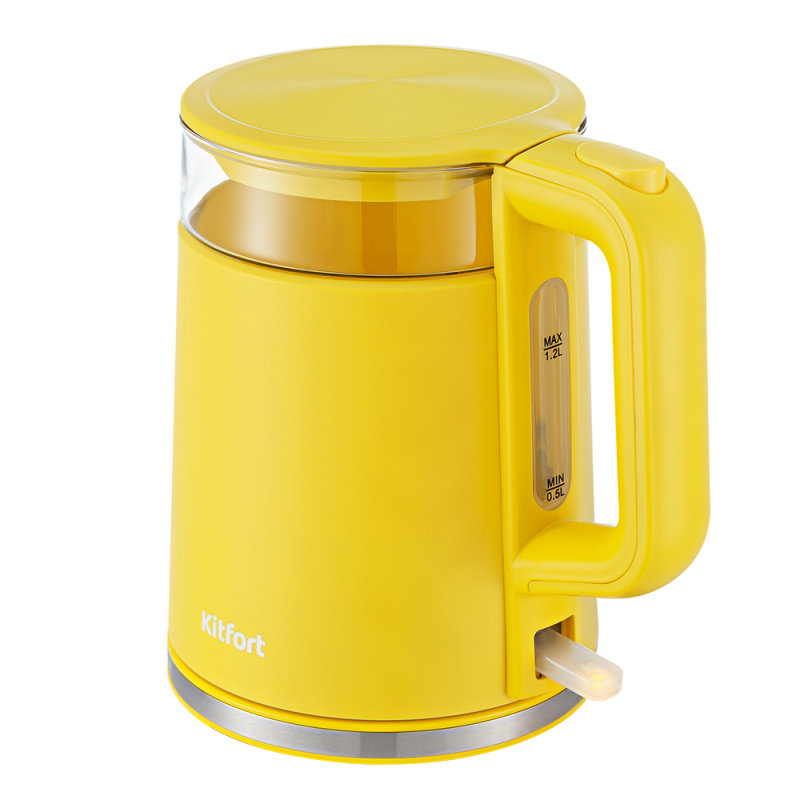Чайник электрический Kitfort KT-6124-5 1.2л. 2200Вт желтый (корпус: пластик) KT-6124-5