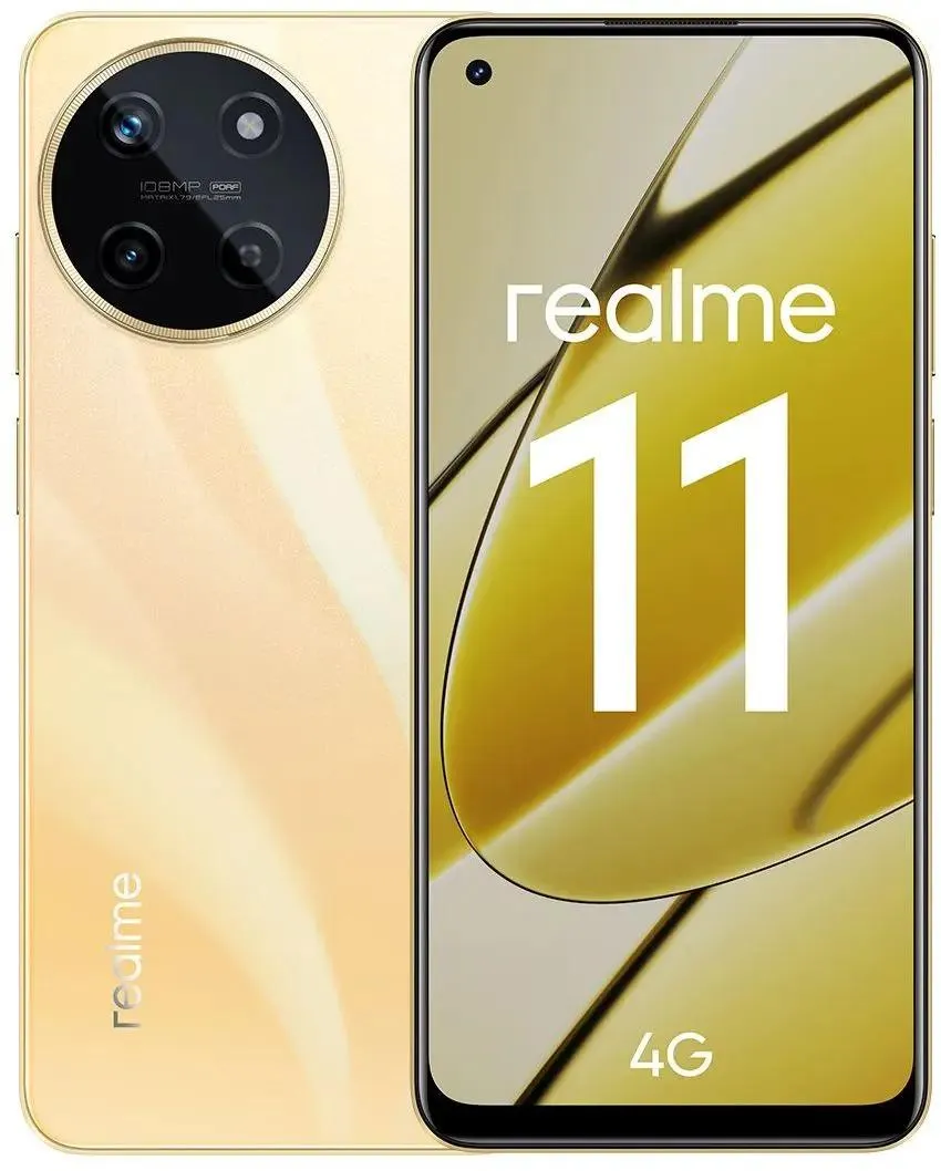 СмартфонRealme11RMX3636256Gb8Gbзолотистый3G4G2Sim6.4"AMOLED1080x2400And13108Mpix802.1