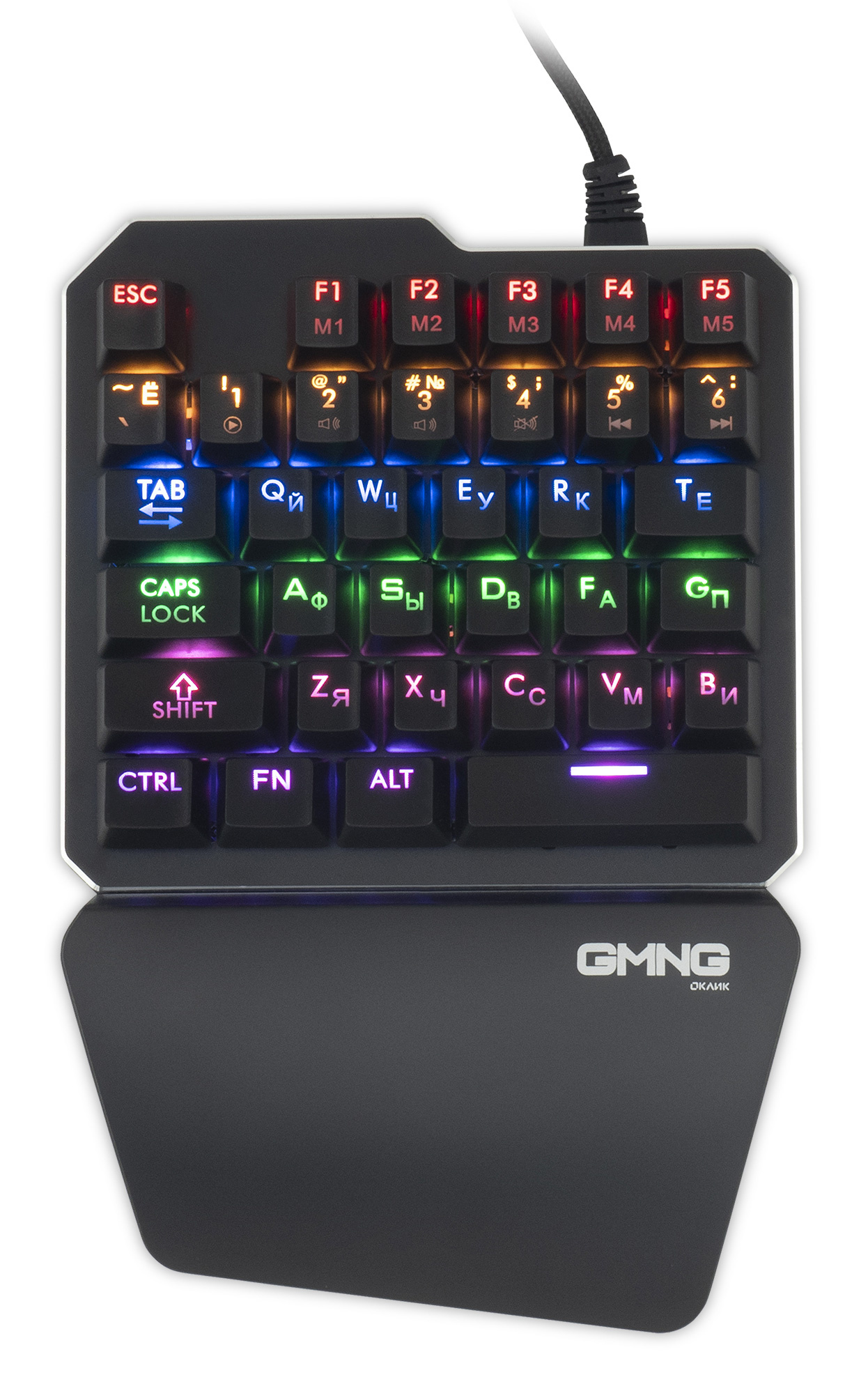 Клавиатура Оклик 707GK механическая черный USB for gamer LED 1684803