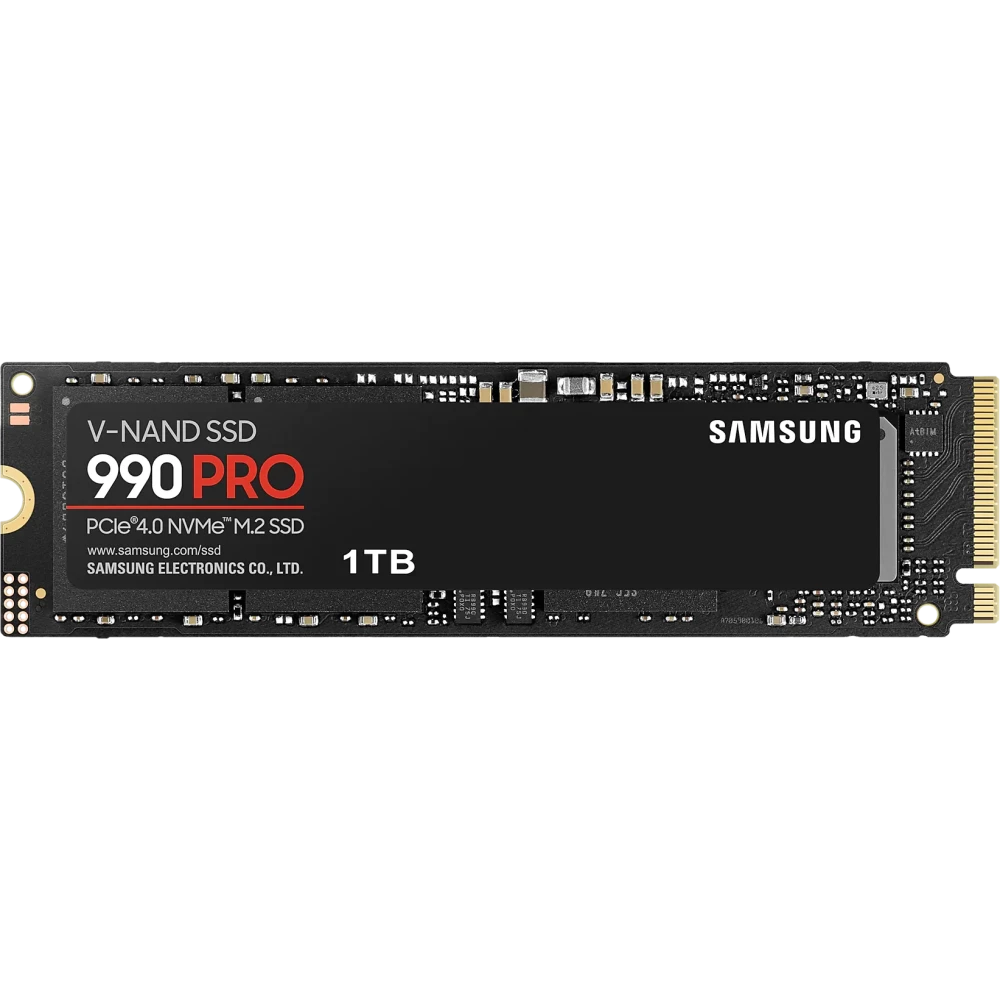 Твердотельный диск Samsung 990 PRO 1TB M.2, PCI-E 4.0 x4, TLC 3D NAND [R/W - 7450/6900 MB/s] /EU MZ-V9P1T0BW