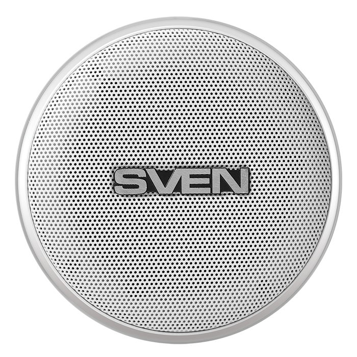 Мобильные колонки SVEN PS-265 1.0 белые (10W, mini Jack, USB, Bluetooth, micro SD, подсветка, USB Type-C, 2000 мA)