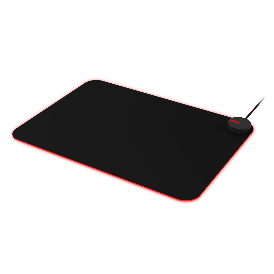 Коврик игровой для мыши AOC AMM700, подсветка FX SYNC RGB, 357 × 256 × 13 мм, чёрный.