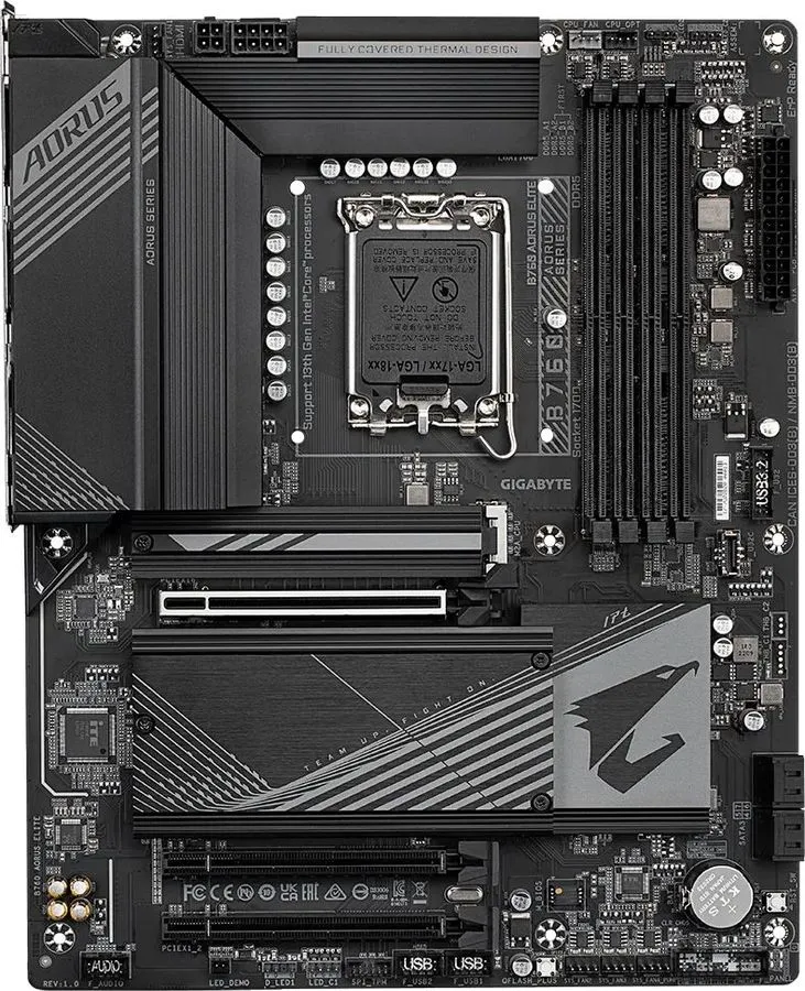 Материнская плата Gigabyte B760 AORUS ELITE Soc-1700 Intel B760 4xDDR5 ATX AC`97 8ch(7.1) 2.5Gg RAID+HDMI+DP